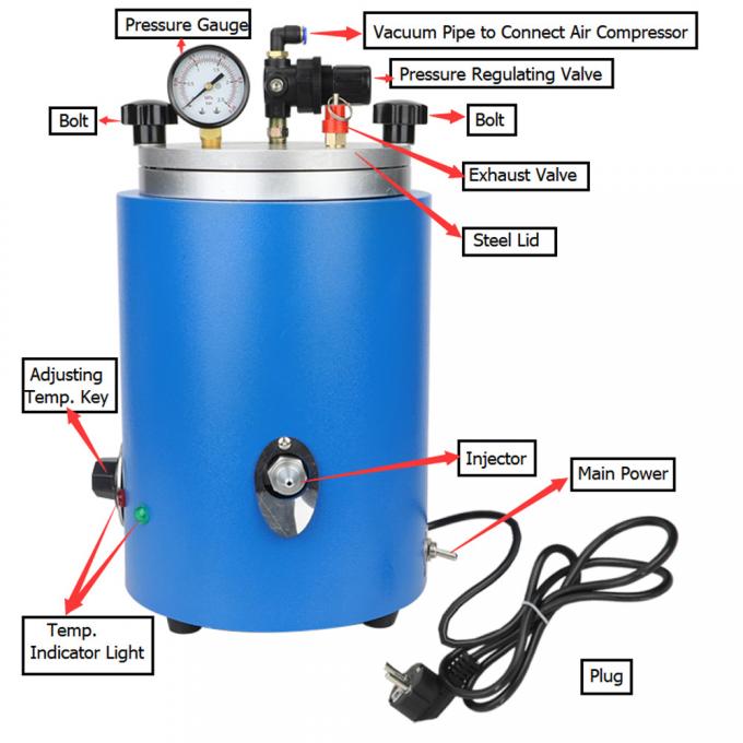 5.5LB Tank Wax Injector Voor Sieraden 500W Handmatige Bediening 1